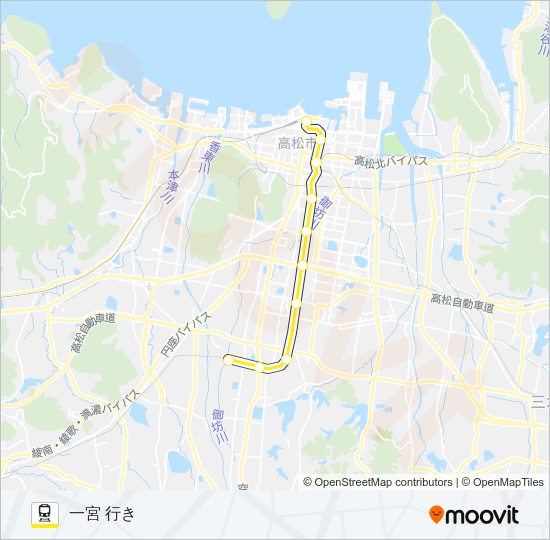 ことでん琴平線 Train Line Map
