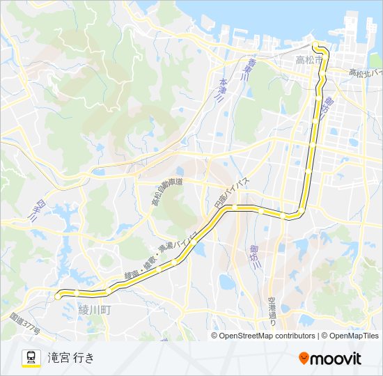 ことでん琴平線 電車の路線図