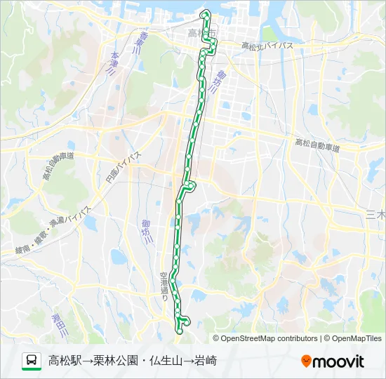 塩江線 Bus Line Map