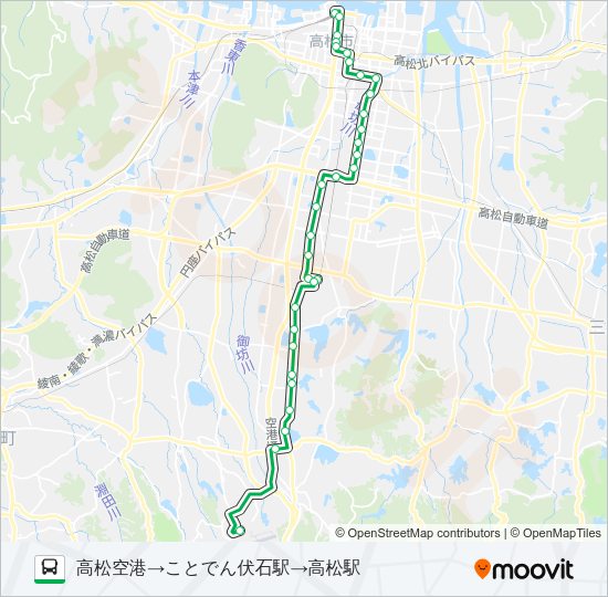 塩江線 バスの路線図