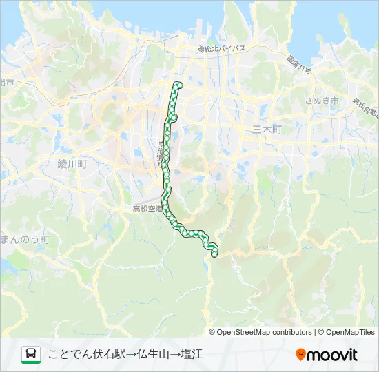 塩江線 Bus Line Map