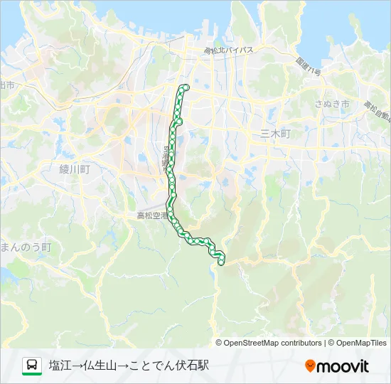 塩江線 Bus Line Map