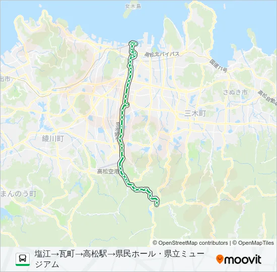 塩江線 Bus Line Map