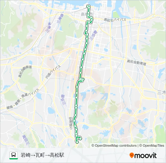 塩江線 Bus Line Map