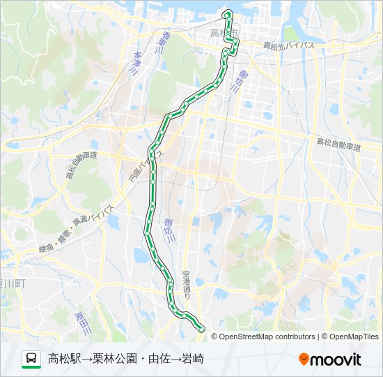 由佐線 バスの路線図