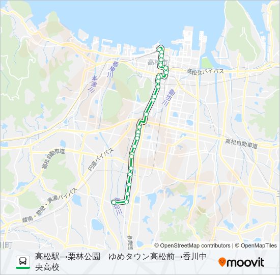 鹿角線 Route Schedules Stops Maps 高松駅 栗林公園 ゆめタウン高松前 香川中央高校 Updated