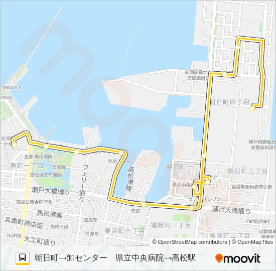 朝日町線 バスの路線図