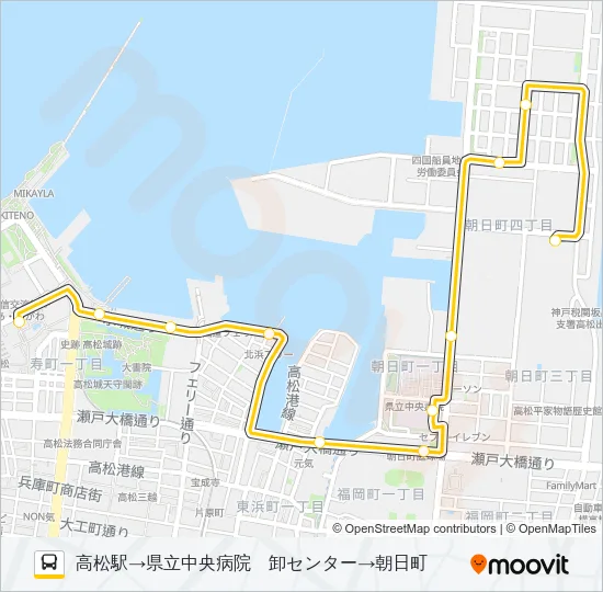 朝日町線 バスの路線図