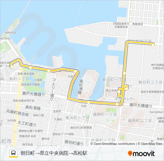朝日町線 バスの路線図
