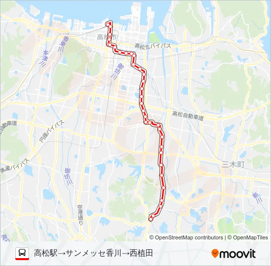 西植田線 Bus Line Map
