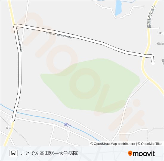 大学病院線 バスの路線図