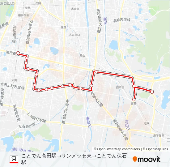 大学病院線 Bus Line Map