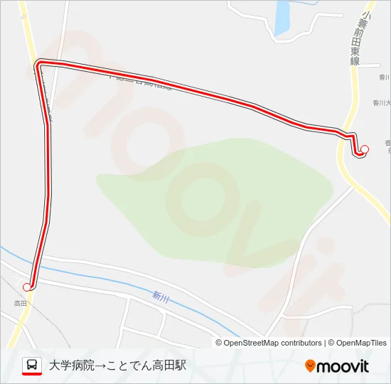 大学病院線 Bus Line Map
