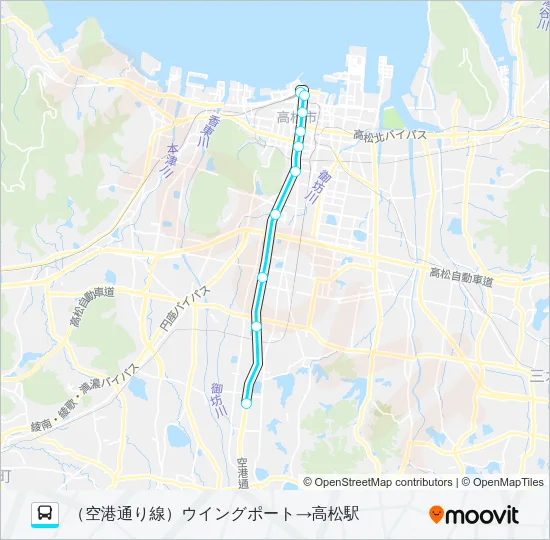 通勤特急バス Bus Line Map