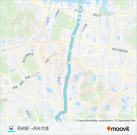 高松空港リムジンバス Bus Line Map