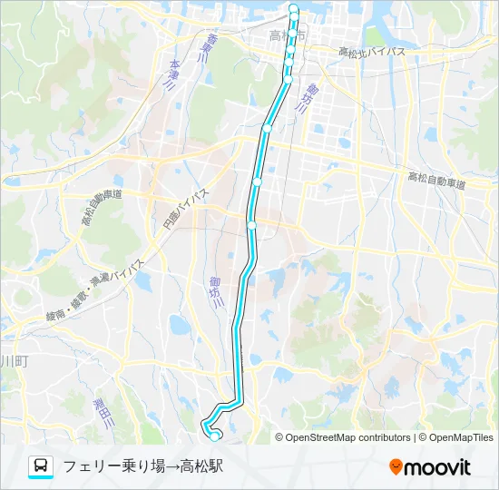 高松空港リムジンバス Bus Line Map
