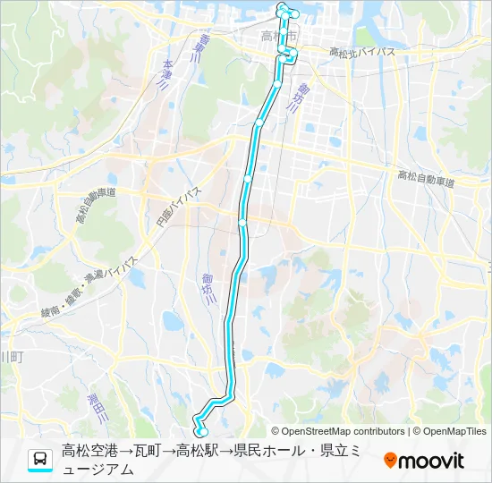 高松空港リムジンバス Bus Line Map