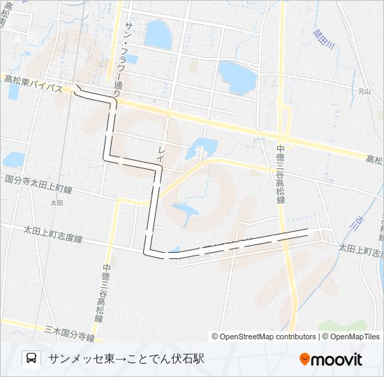 伏石駅サンメッセ線 bus Line Map