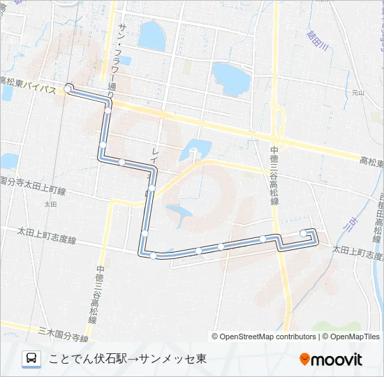 伏石駅サンメッセ線 Bus Line Map