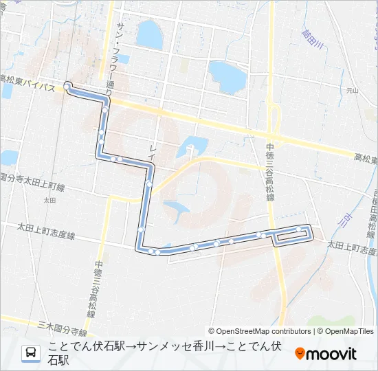 伏石駅サンメッセ線 Bus Line Map