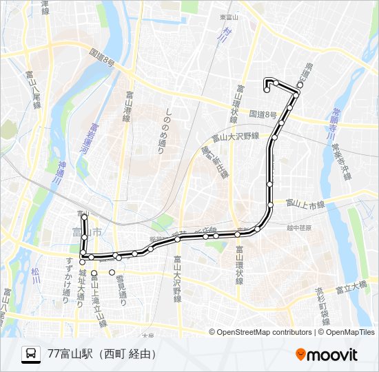 運転教育・済生会病院線 bus Line Map