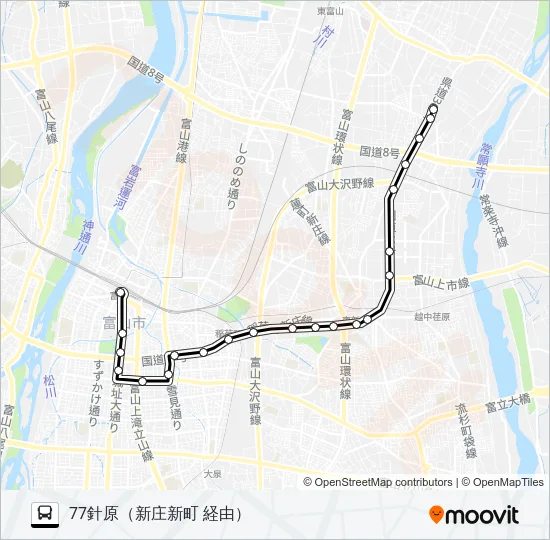 運転教育・済生会病院線 バスの路線図