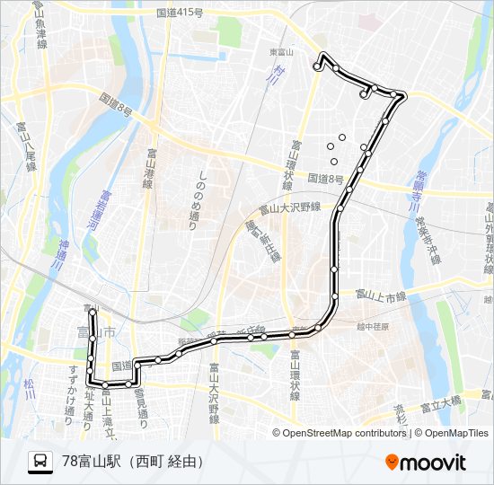 運転教育・済生会病院線 バスの路線図