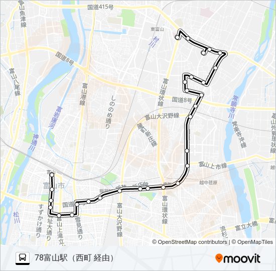 運転教育・済生会病院線 バスの路線図