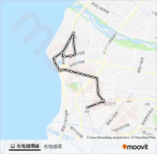生地循環線 バスの路線図