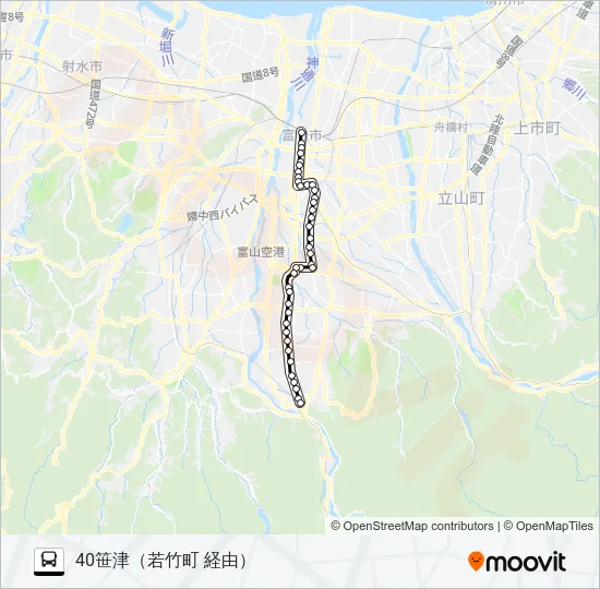 （若竹町）辰尾・笹津線 Bus Line Map