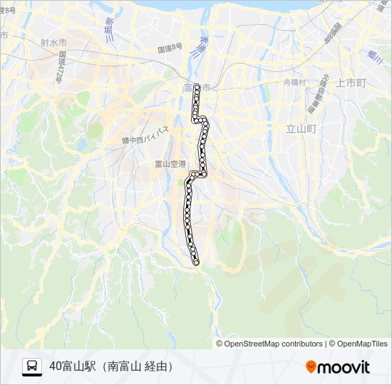 （若竹町）辰尾・笹津線 バスの路線図