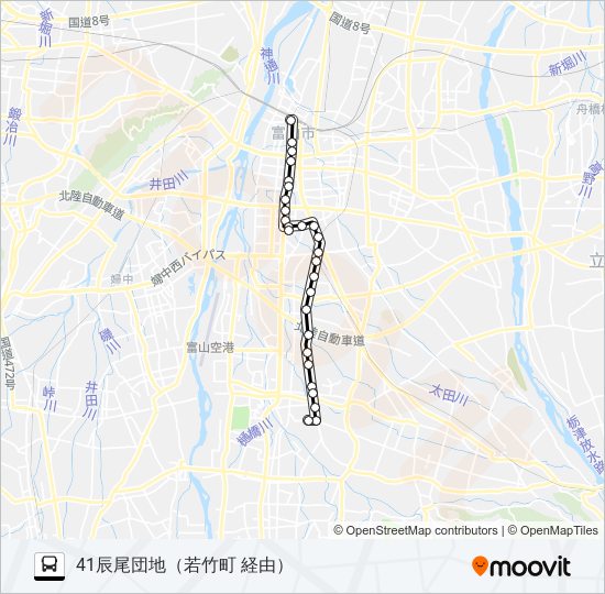 （若竹町）辰尾・笹津線 バスの路線図