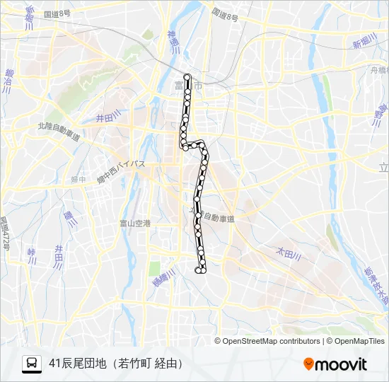 （若竹町）辰尾・笹津線 Bus Line Map