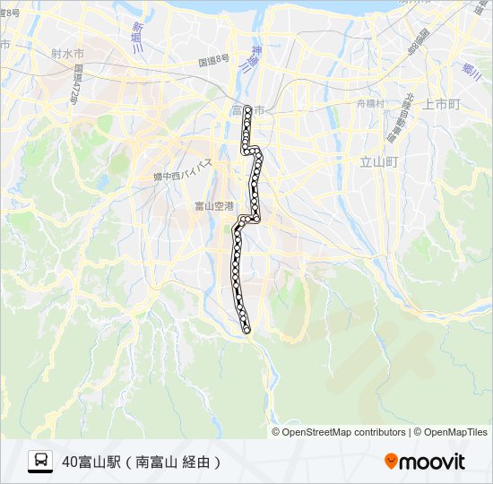 （若竹町）辰尾・笹津線 バスの路線図