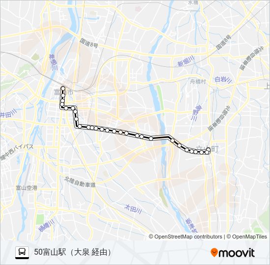 五百石（石金、大泉、蔵本）線 バスの路線図