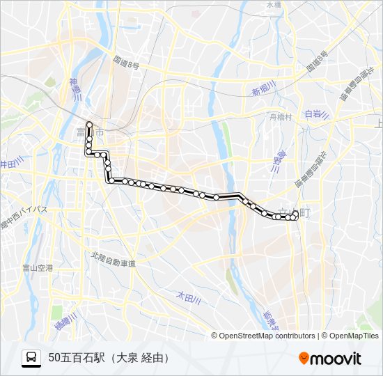 五百石（石金、大泉、蔵本）線 バスの路線図