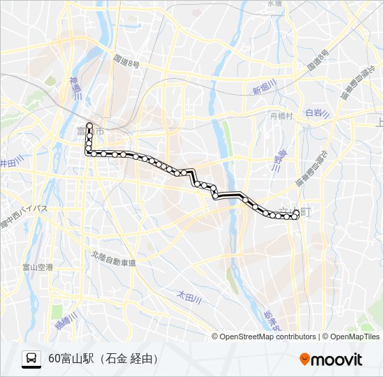 五百石（石金、大泉、蔵本）線 バスの路線図