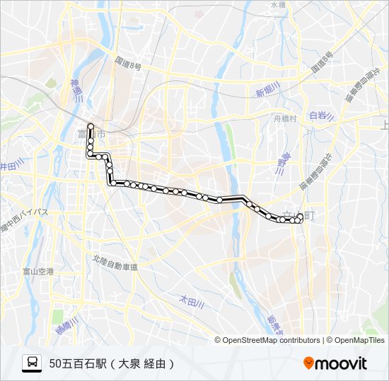 五百石（石金、大泉、蔵本）線 bus Line Map