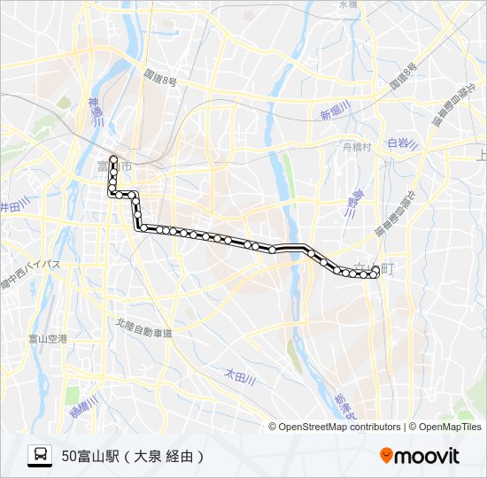 五百石（石金、大泉、蔵本）線 bus Line Map