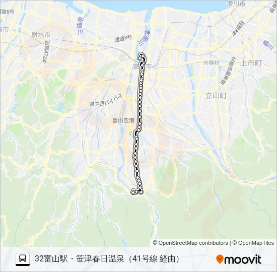 ４１号線（笹津・猪谷）線 Bus Line Map