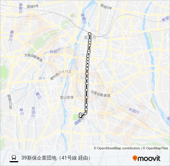 ４１号線（笹津・猪谷）線 Bus Line Map