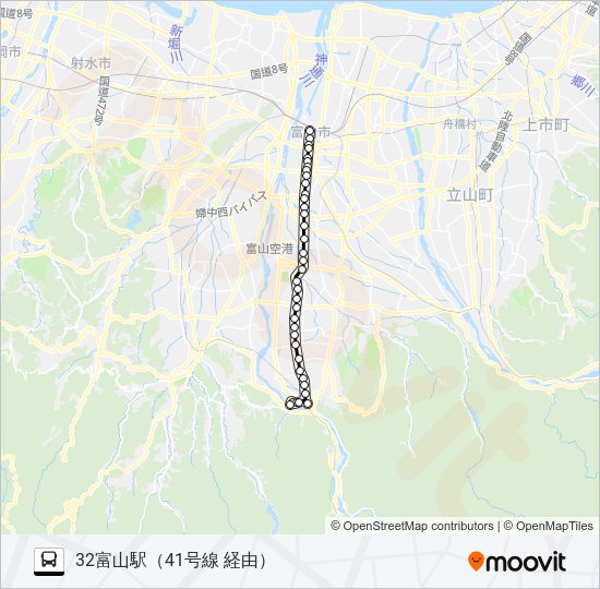 ４１号線（笹津・猪谷）線 Bus Line Map