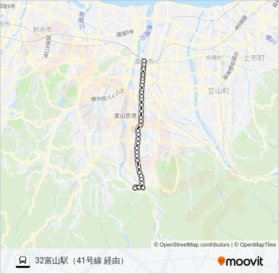 ４１号線（笹津・猪谷）線 バスの路線図