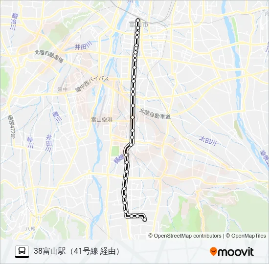 ４１号線（笹津・猪谷）線 バスの路線図