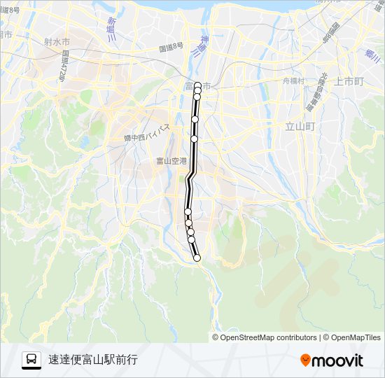 ４１号線（笹津・猪谷）線 バスの路線図
