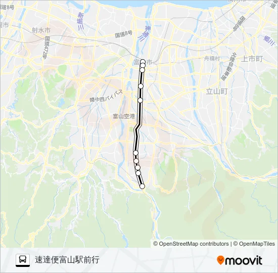 ４１号線（笹津・猪谷）線 バスの路線図