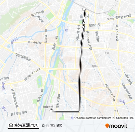 空港直通バス バスの路線図