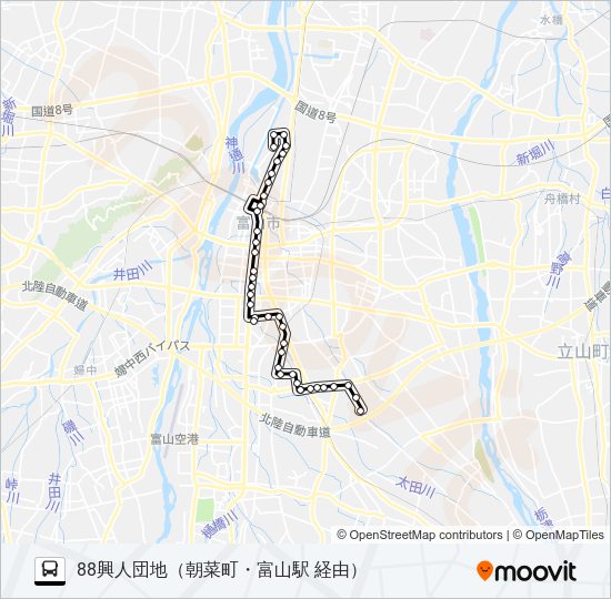 興人・国立高専線 Bus Line Map