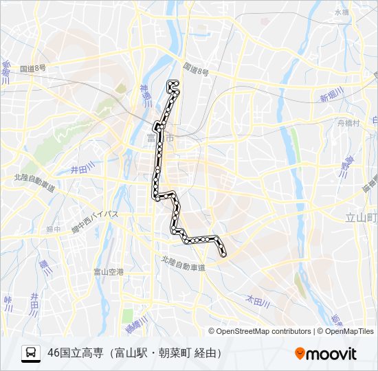 興人・国立高専線 bus Line Map