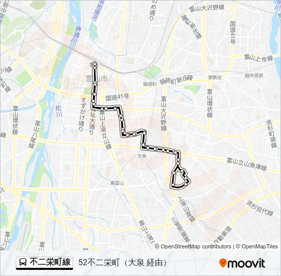 不二栄町線 バスの路線図